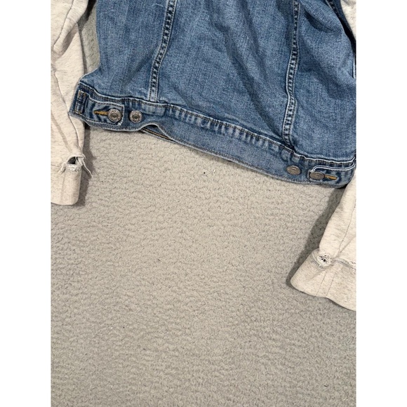 Levi's Jacket medium Blue Grey Hybrid Trucker Thumb Holes Casual - Picture 10 of 10